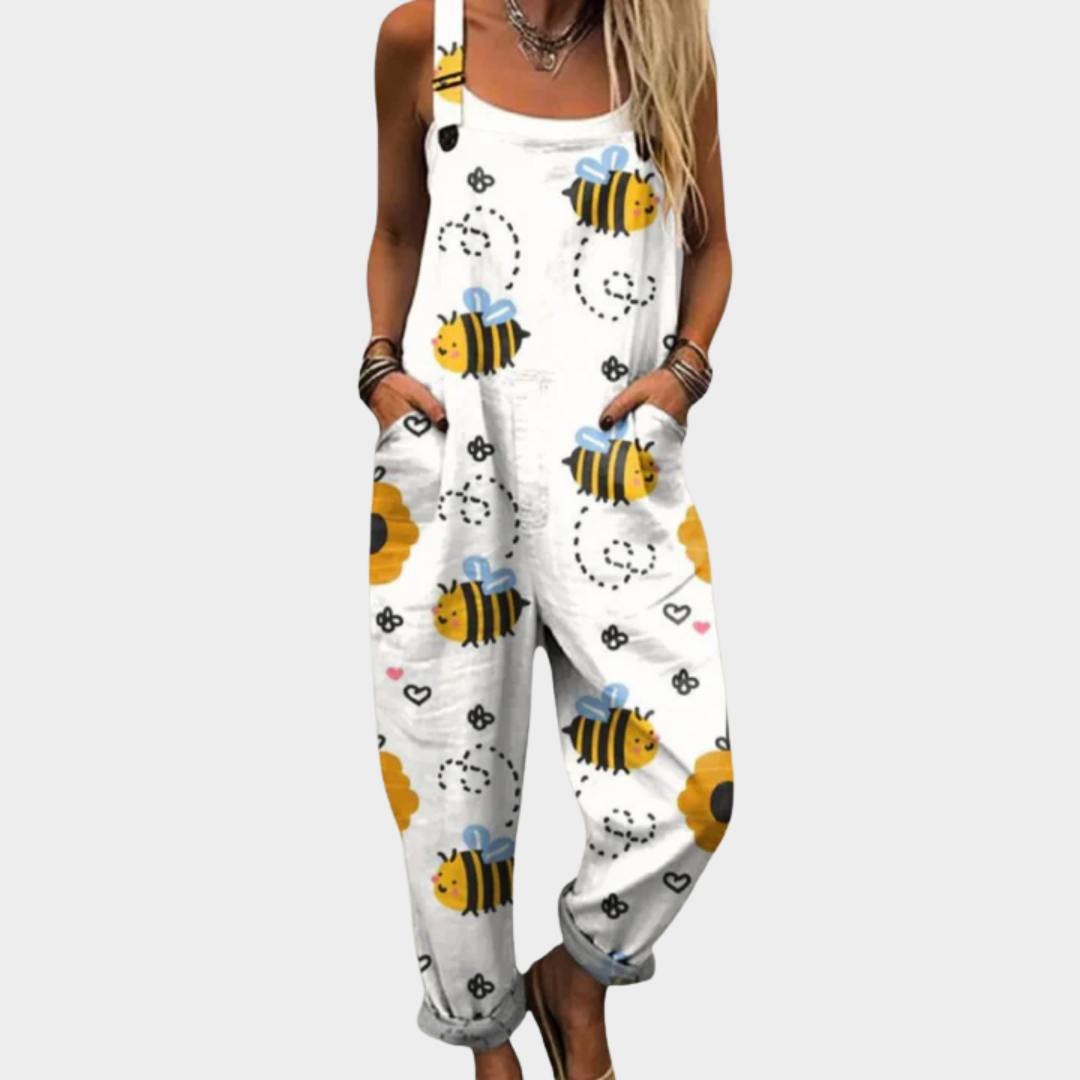 Carmen | Stylish Pocket Bee Art Jumpsuit