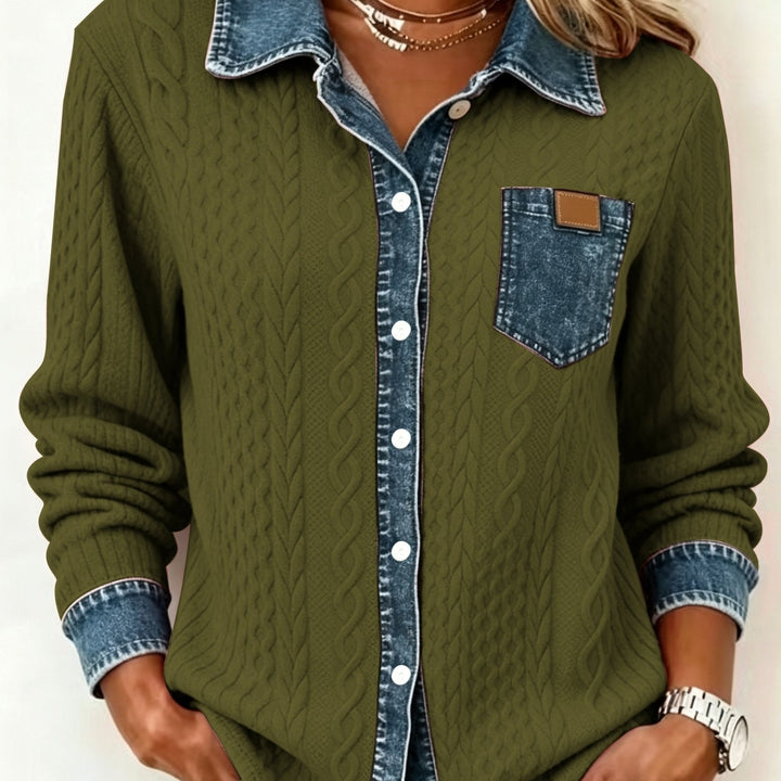 Melanie | Textured Contrast Cardigan