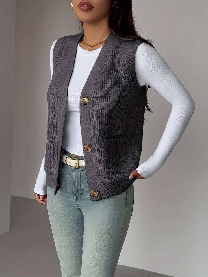 Miranda | Button-Front Knit Vest