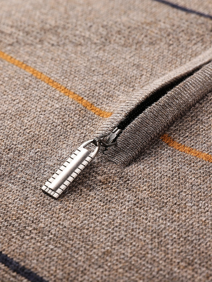 Tristan | Half-Zip Ribbed Knit Sweater