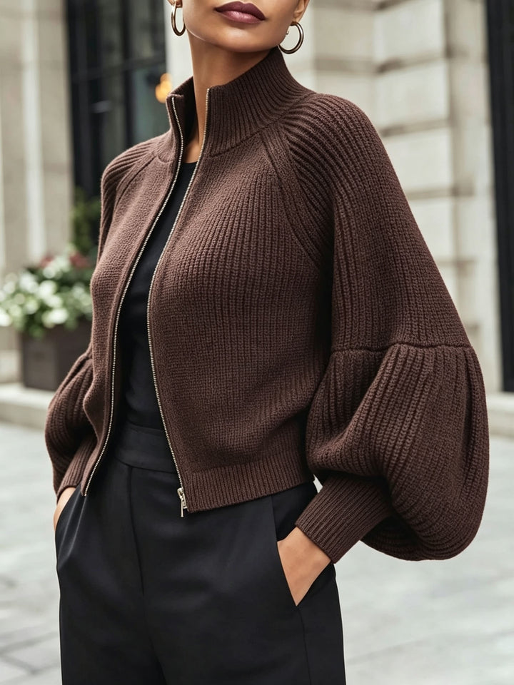 Anthea | Cropped Zip-Up Cardigan