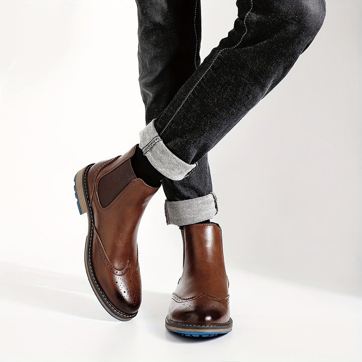 Reginald | Refined Brogue Chelsea Boots