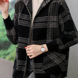 Delaney | Checked Hooded Zip-Up Jacket