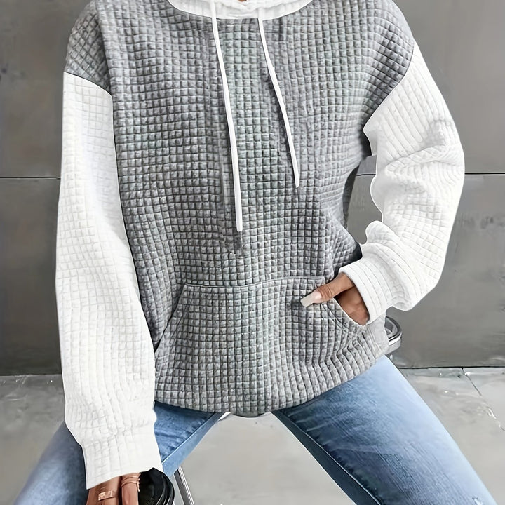 Dahlia | Textured Colour-Block Hoodie
