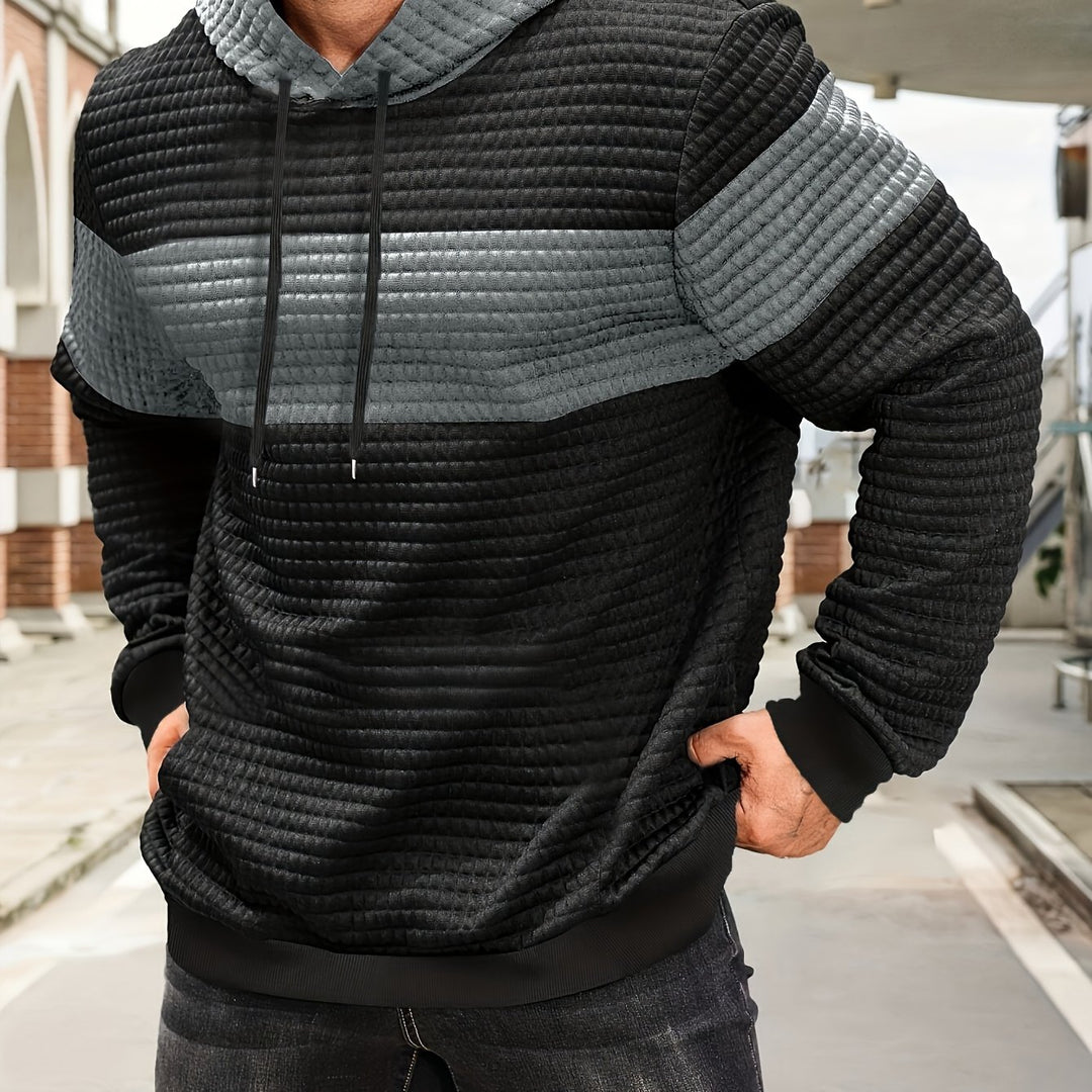 Rutherford | Textured Colour-Block Hoodie