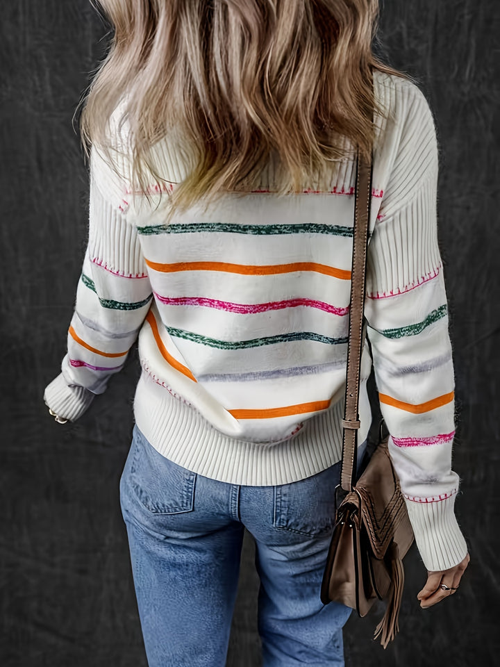 Nell | Striped Contrast Sweater