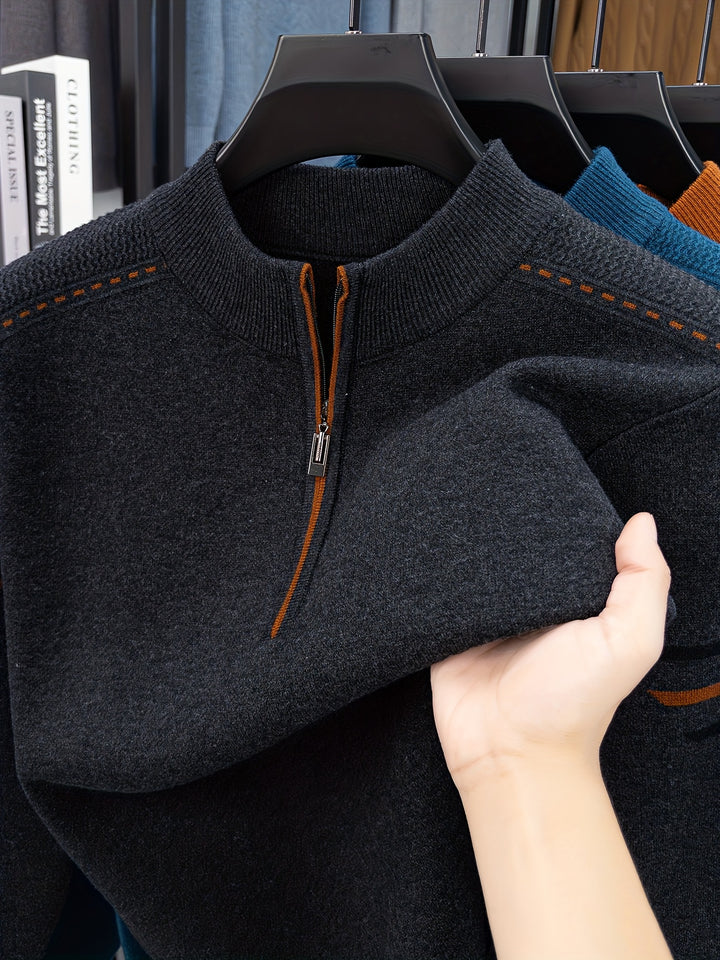 Alden | Zip-Neck Knit Sweater