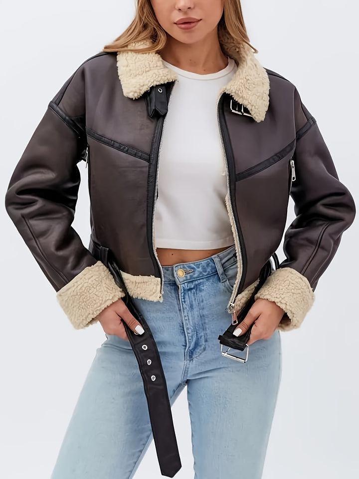 Frances | Belted Aviator Jacket