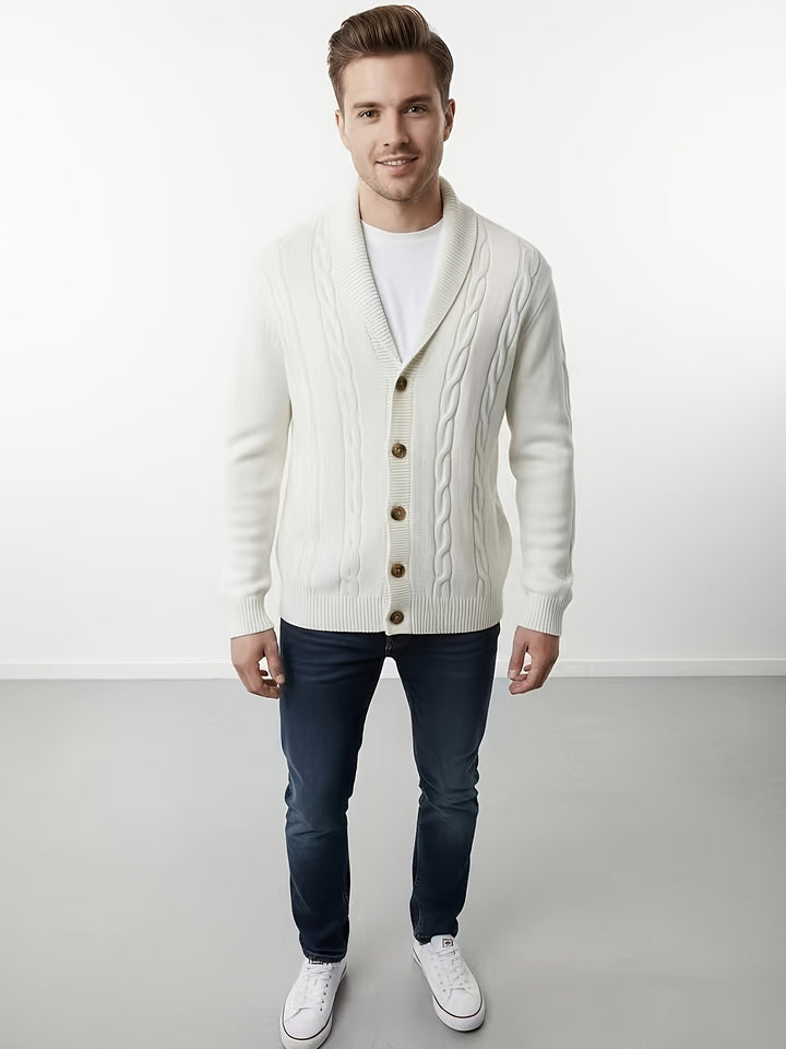 Donovan | Cable-Knit Button Cardigan