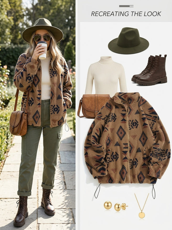 Lorraine | Patterned Zip-Up Jacket