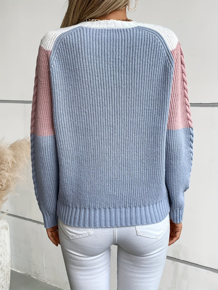 Linnea | Colour-Block Cable Sweater