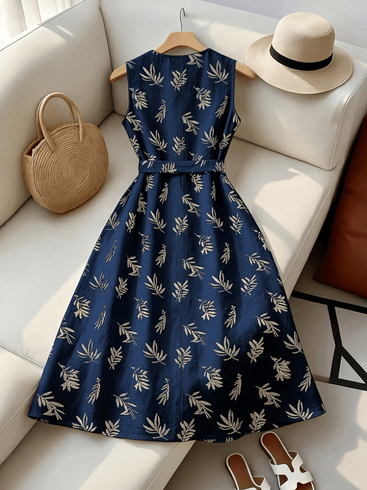 Constance | Belted Sleeveless Midi Dress