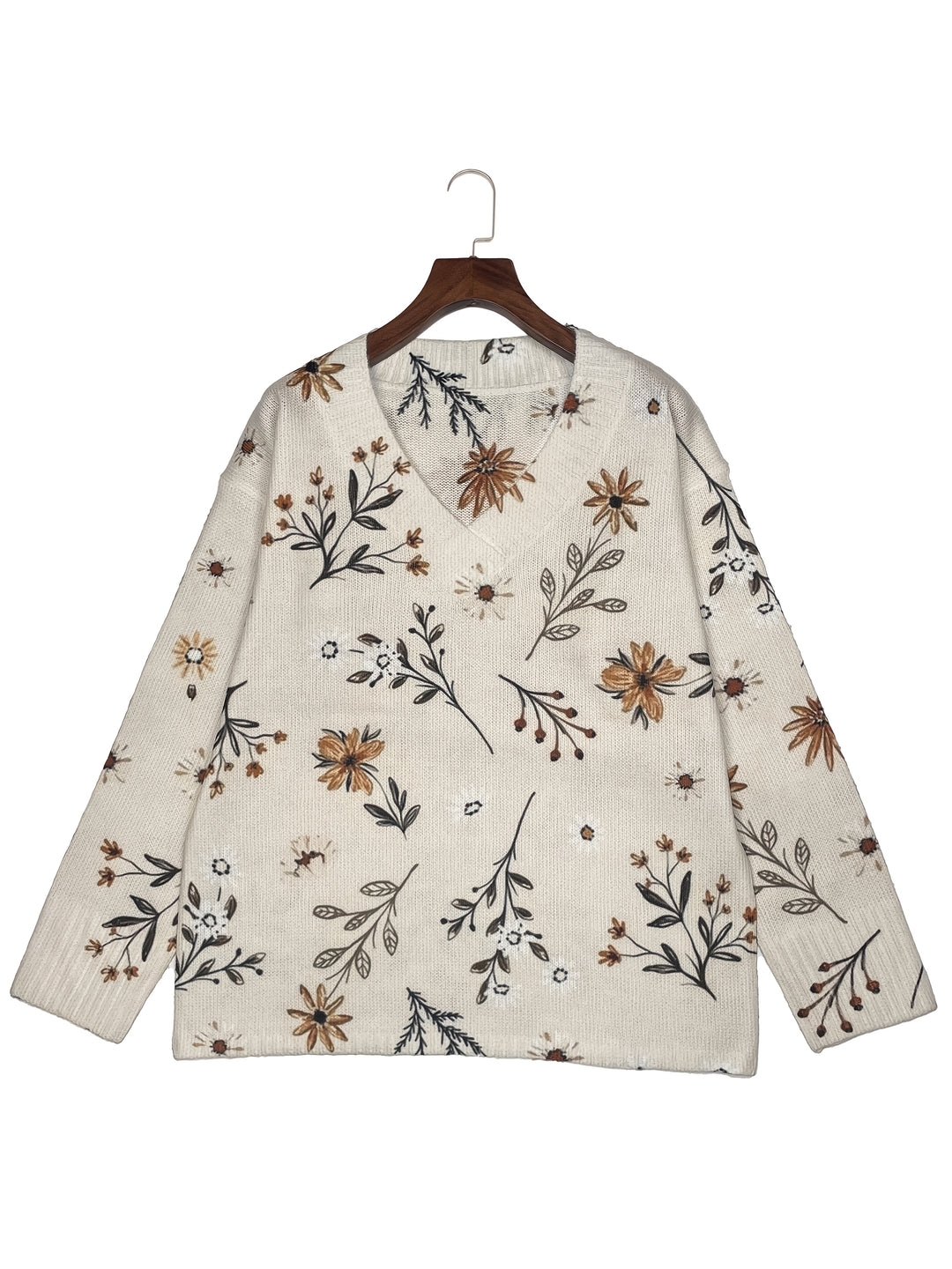 Saskia | Floral V-Neck Jumper