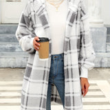 Marisol | Hooded Checked Longline Cardigan