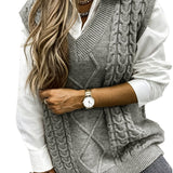 Colleen | Cable-Knit V-Neck Sweater Vest