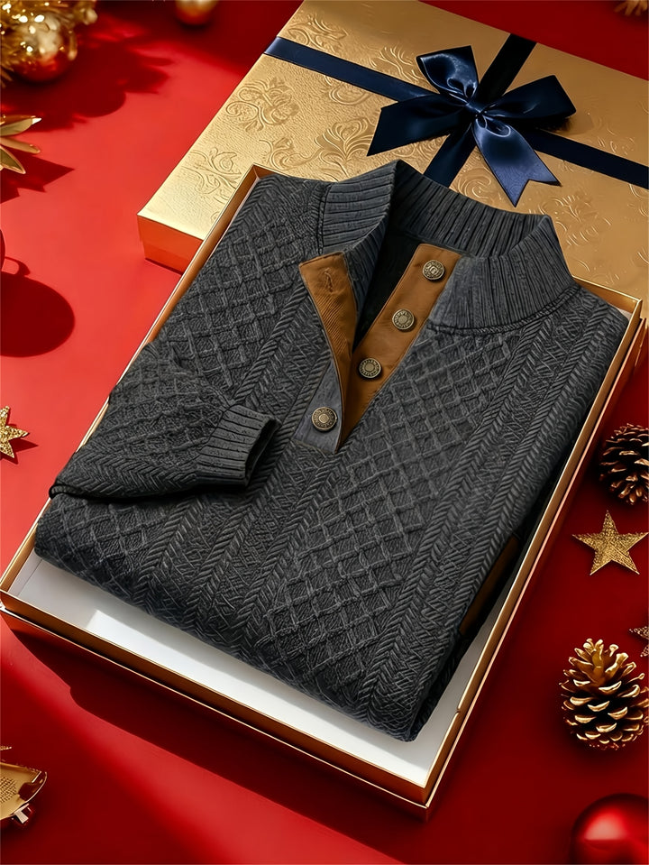 Rowland | Textured Stand-Collar Pullover