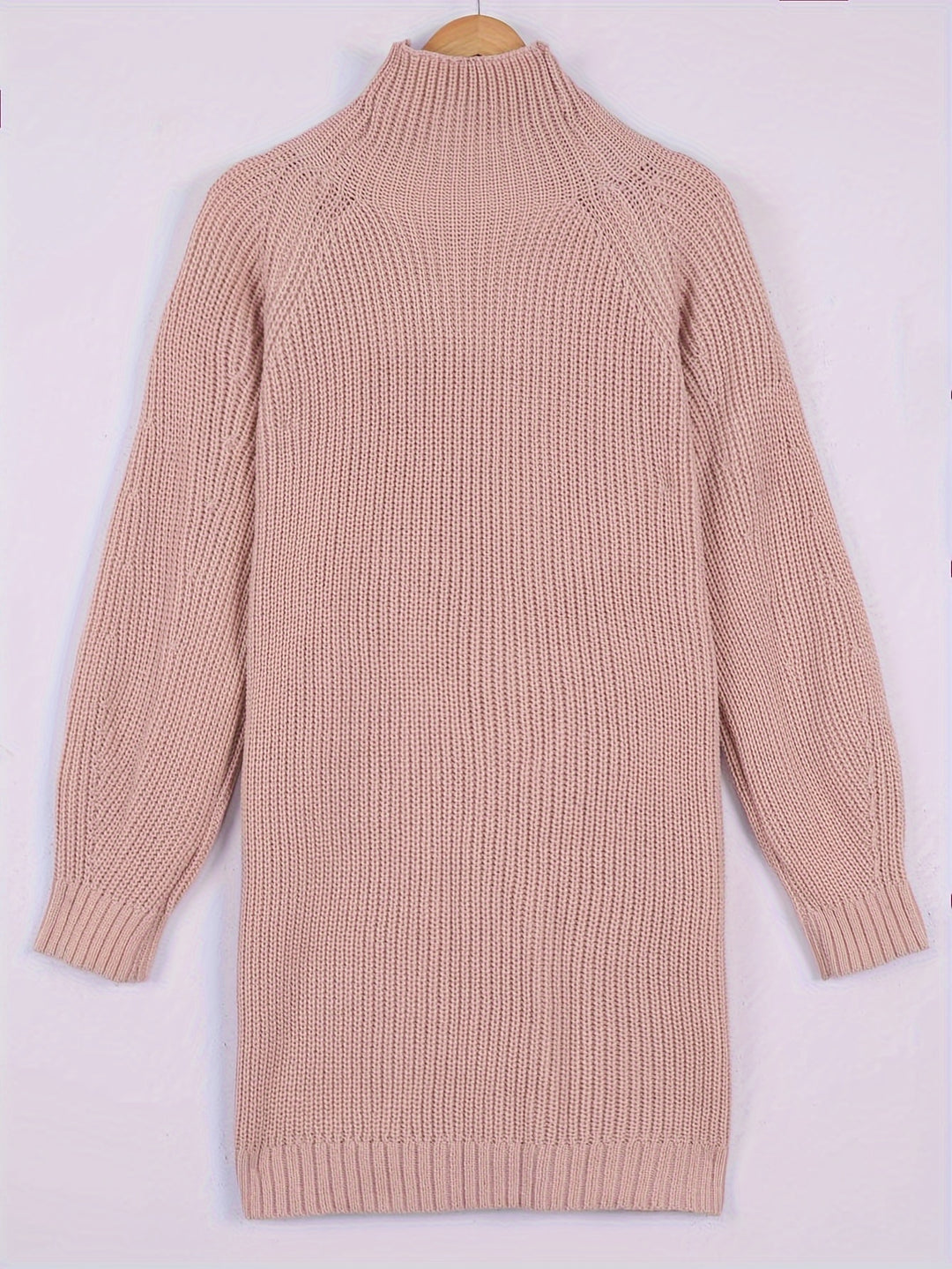 Verity | Cosy Half-Turtleneck Ribbed Dress