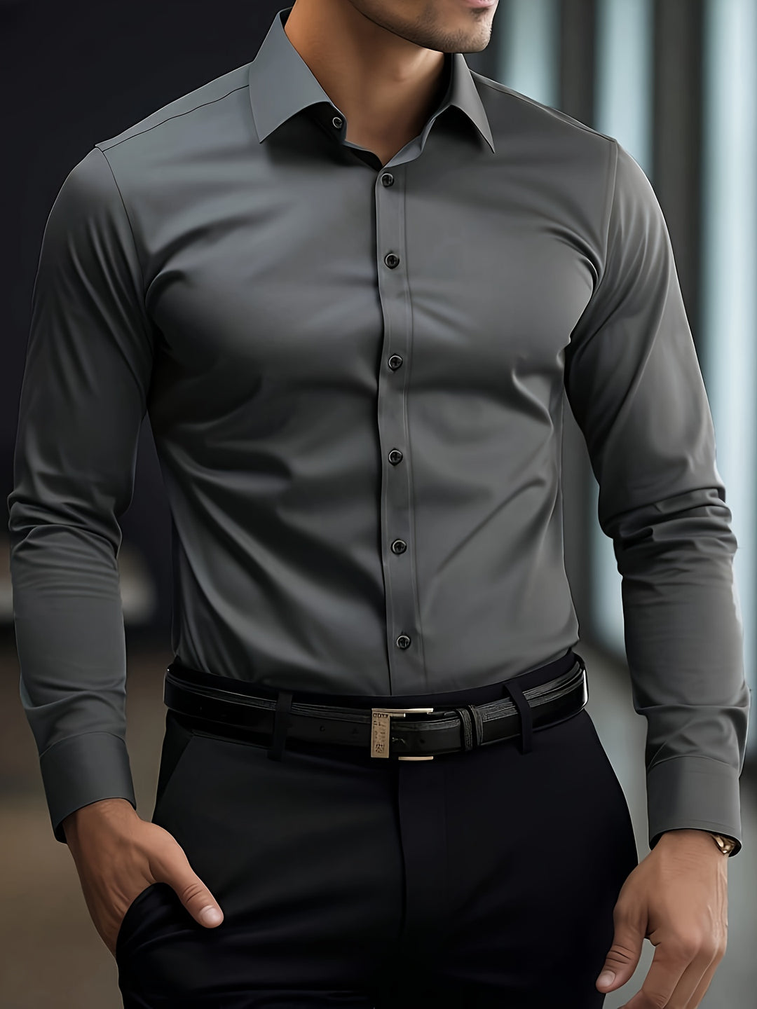 Leon | Refined Long Sleeve Business Shirt