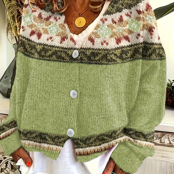 Fiona | Patterned Button-Front Cardigan