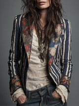 Nina | Classic Retro Bohemian Striped Blazer