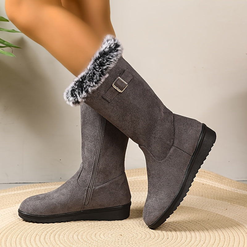 Marguerite Isadora | Cosy Fur-Trimmed Tall Boots