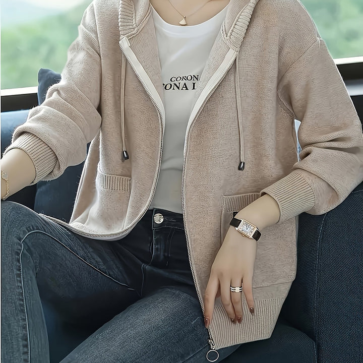 Gemma | Cosy Zip-Up Hooded Cardigan