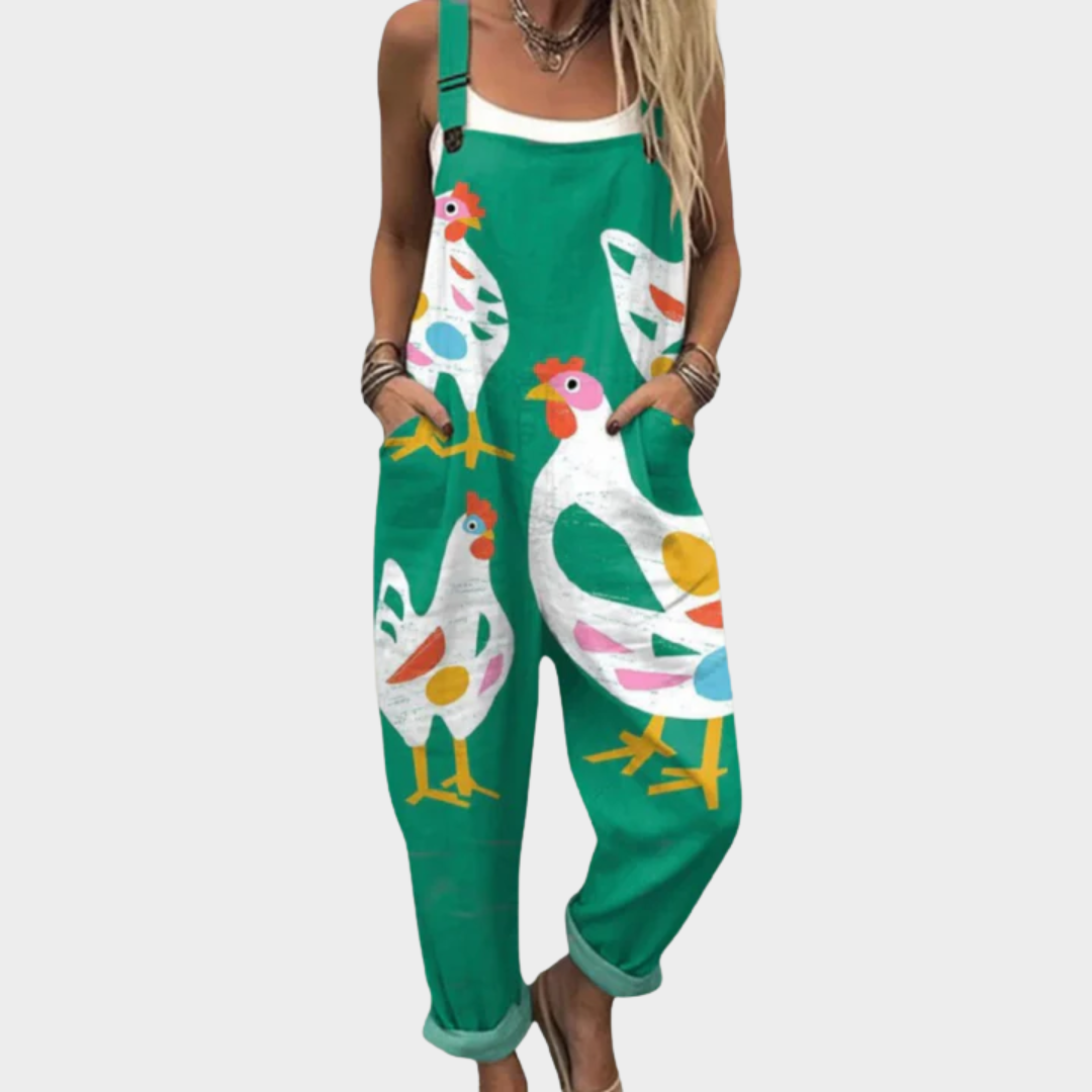 Estrella | Stylish Chicken Art Jumpsuit