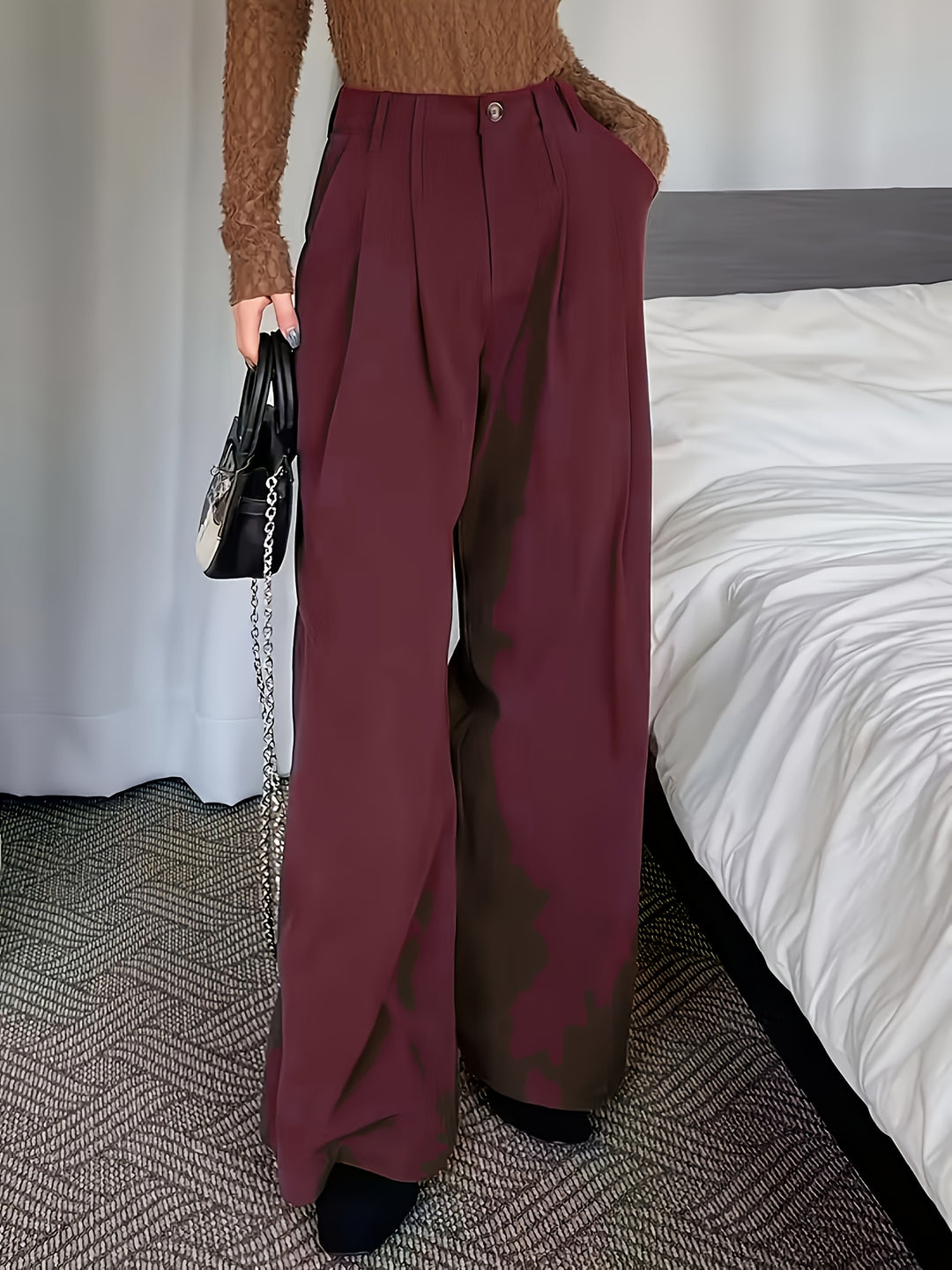 Patricia | Wide-Leg Pleated Trousers