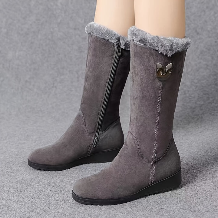 Annalise | Fur-Trimmed Mid-Calf Boots
