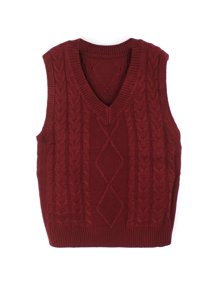 Colleen | Cable-Knit V-Neck Sweater Vest