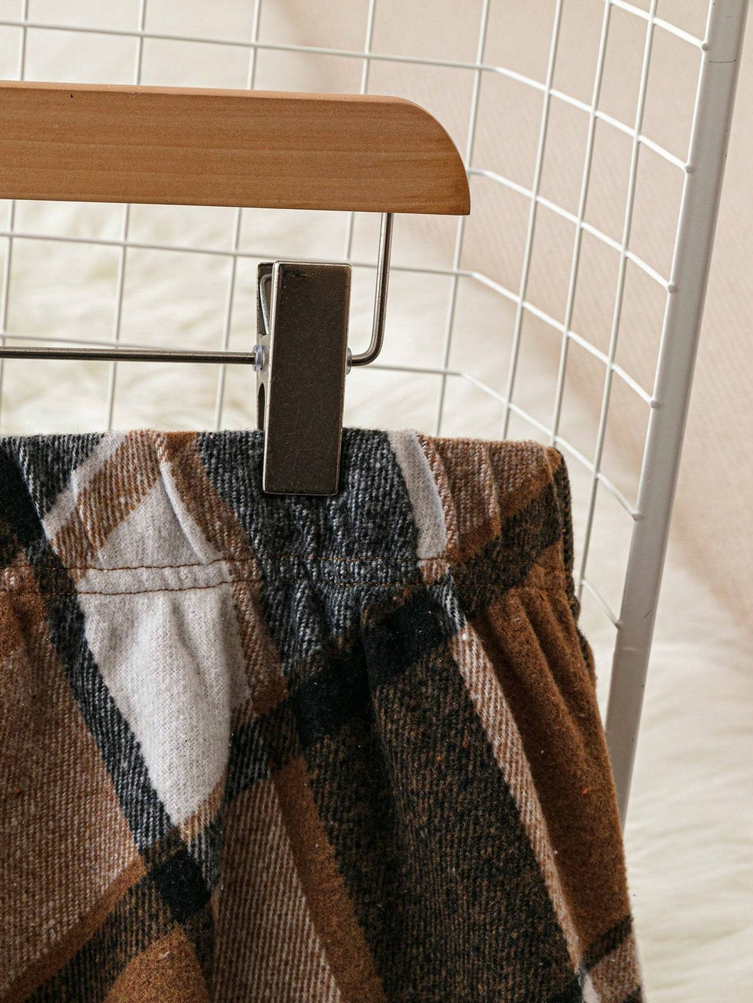 Frances | Flowing Plaid A-Line Skirt