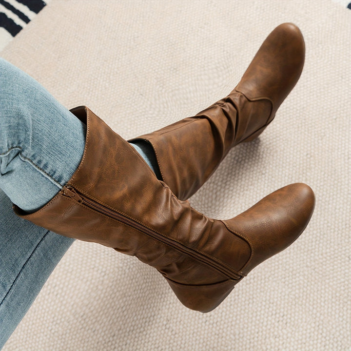 Lydia | Slouch Mid-Calf Flat Boots