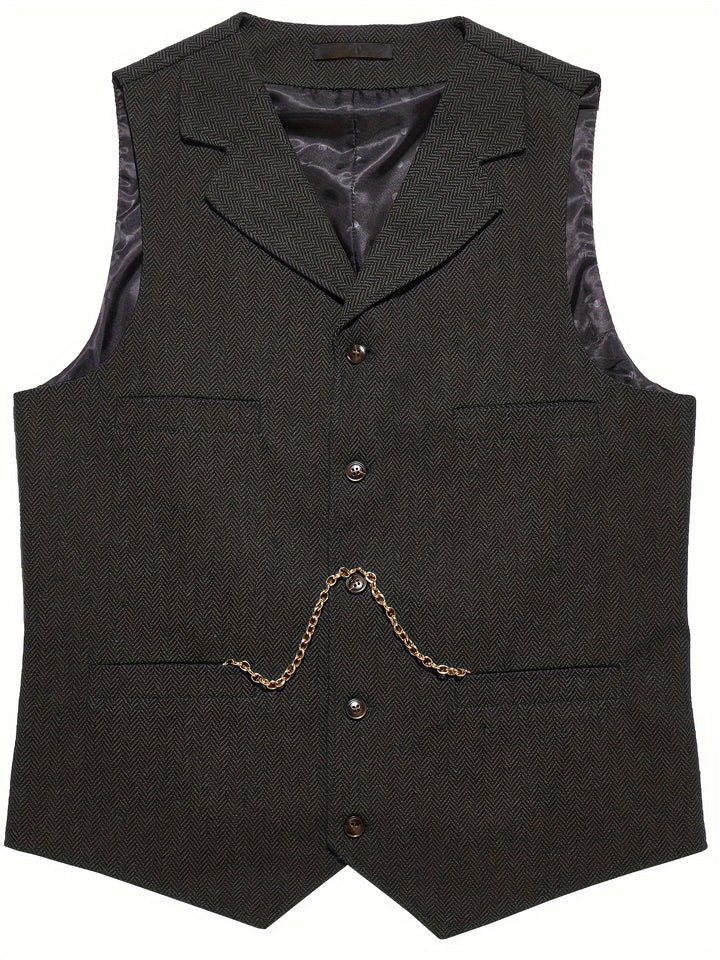 Emmett | Herringbone Tailored Waistcoat