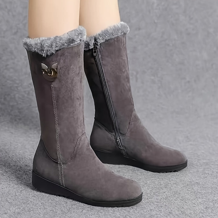 Annalise | Fur-Trimmed Mid-Calf Boots