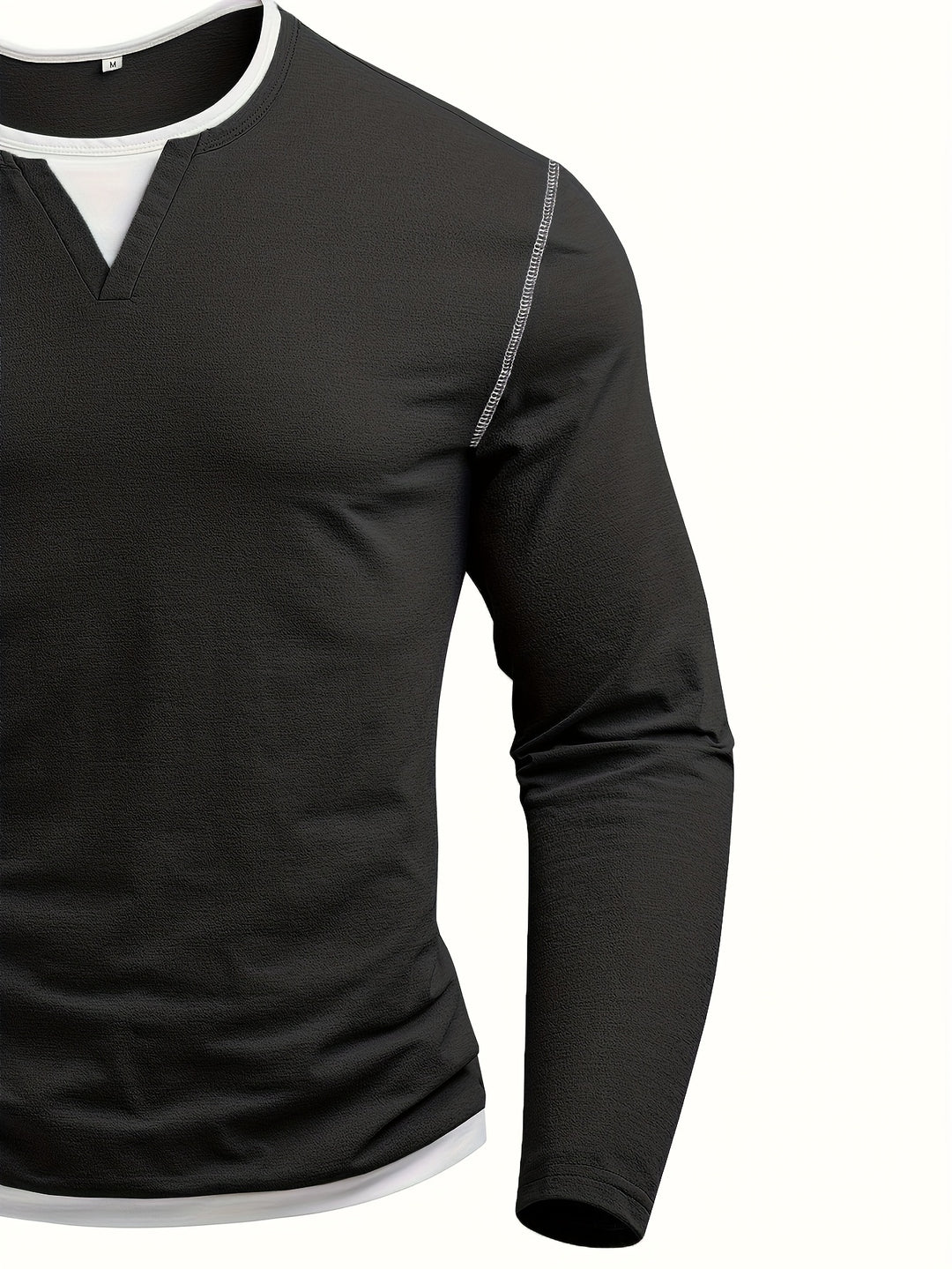 Beckett | Contrast-Stitch Notch-Neck Henley Shirt