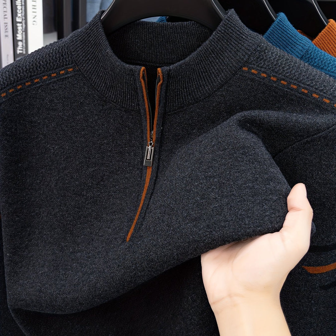Alden | Zip-Neck Knit Sweater