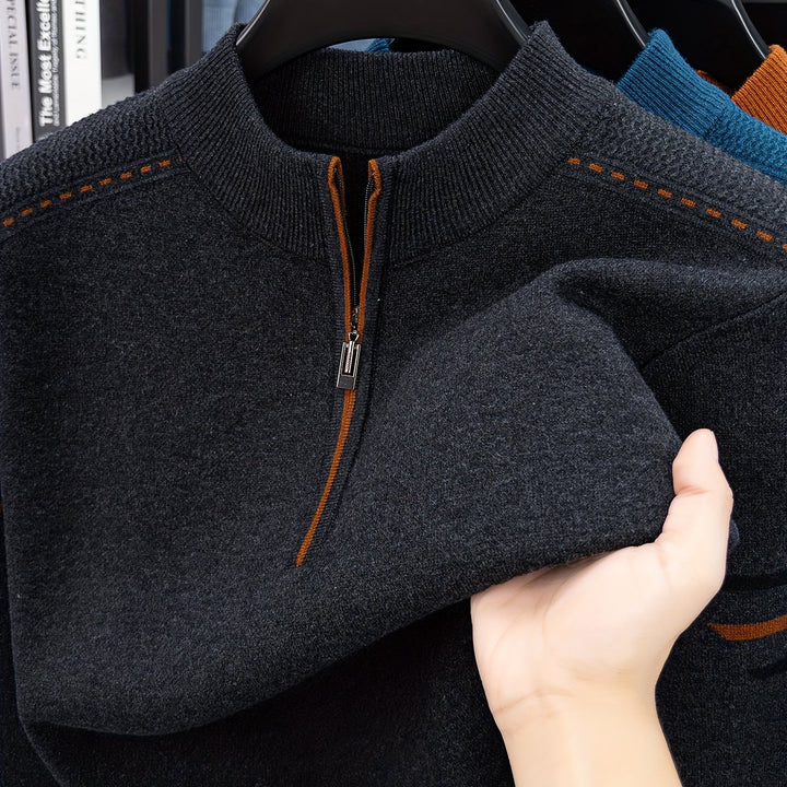 Alden | Zip-Neck Knit Sweater