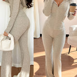 Lorna | Ribbed Zip-Up Two-Piece Set