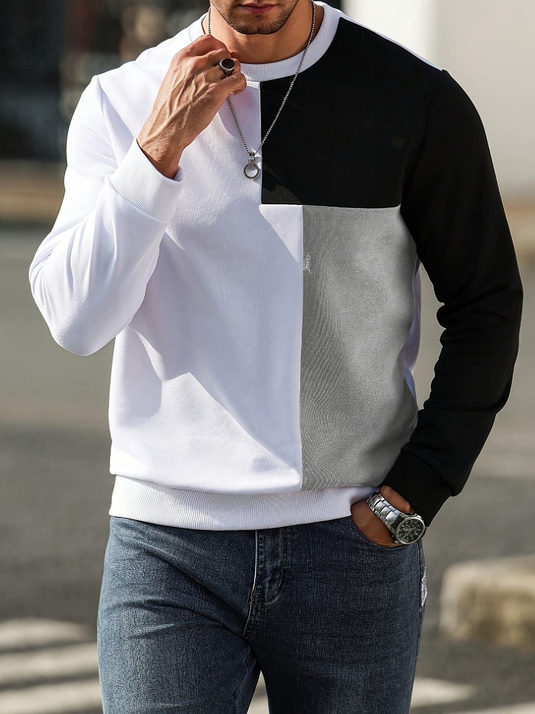 Oliver | Colour-Block Pullover Sweatshirt