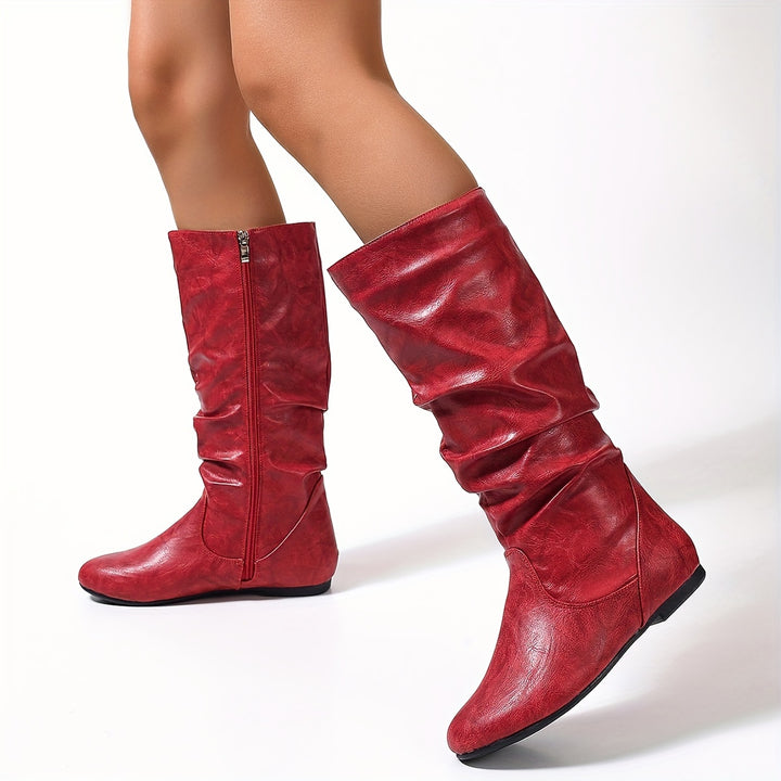 Lydia | Slouch Mid-Calf Flat Boots