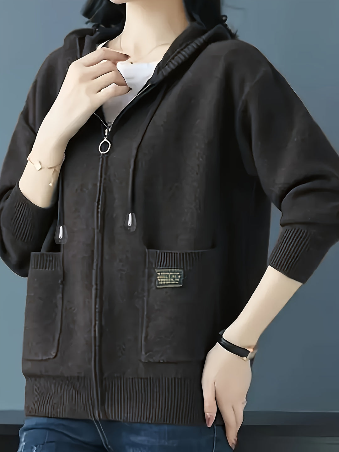 Gemma | Cosy Zip-Up Hooded Cardigan