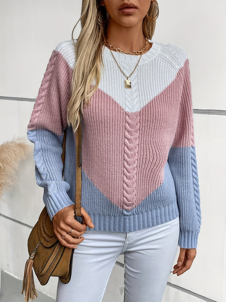 Linnea | Colour-Block Cable Sweater