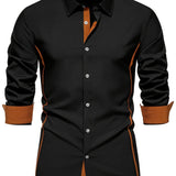 Dorian | Contrast-Trim Long Sleeve Shirt