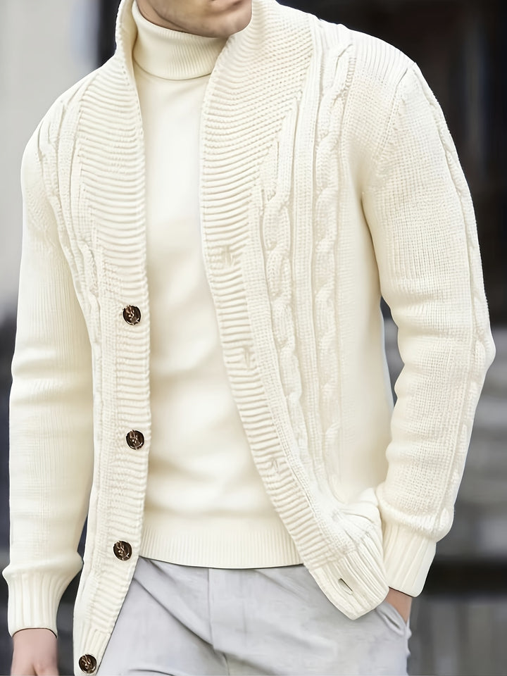 Donovan | Cable-Knit Button Cardigan