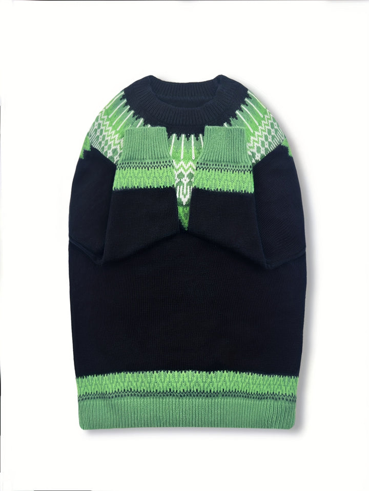 Sylvia | Chunky Jacquard Round Neck Sweater