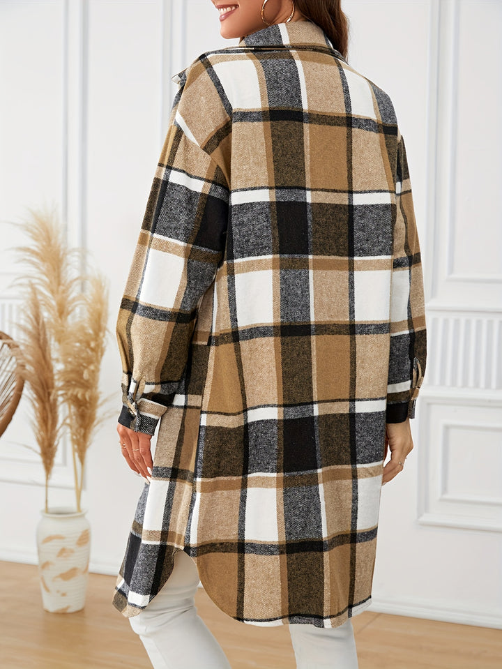 Elowen | Longline Checked Coat