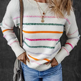 Nell | Striped Contrast Sweater