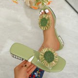 Serena | Floral Square-Toe Heeled Sandals