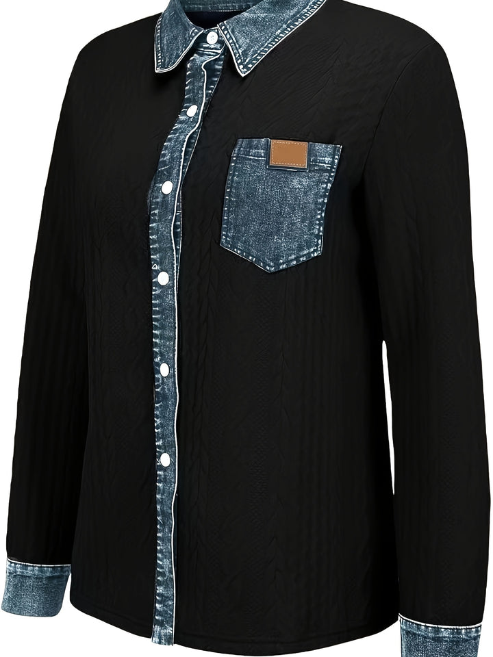 Melanie | Textured Contrast Cardigan