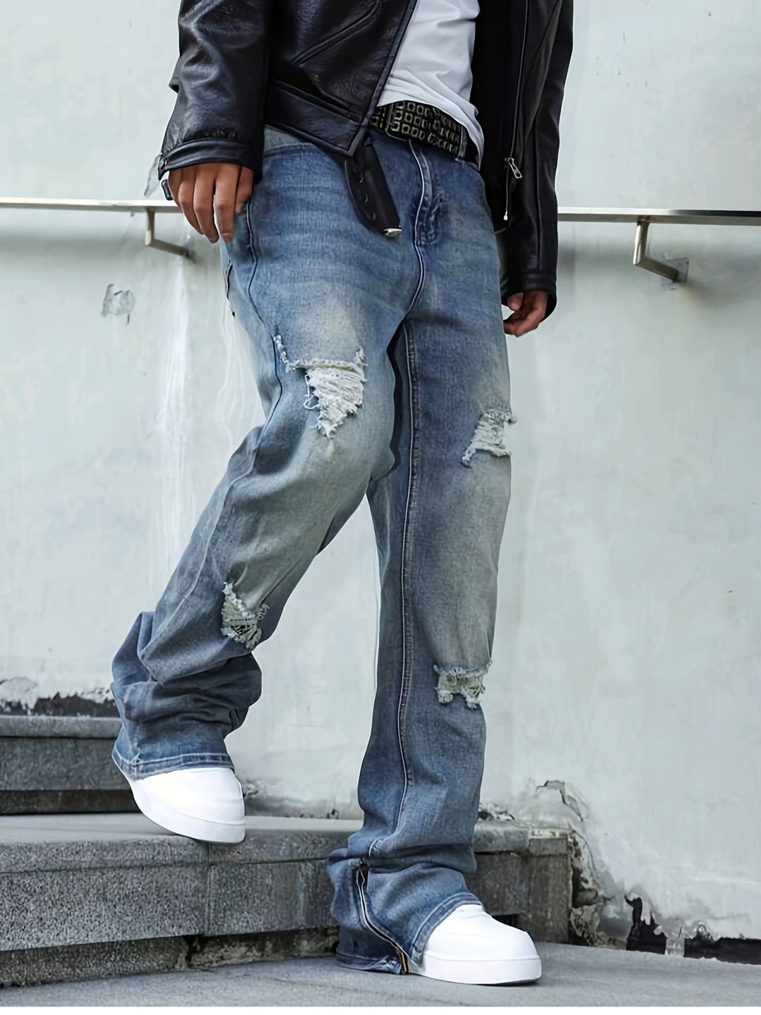 Baxter | Relaxed Straight-Leg Distressed Jeans